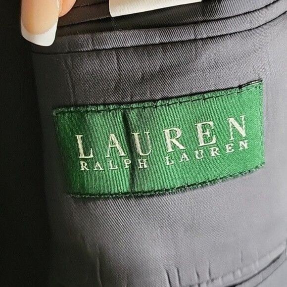 Lauren Ralph Lauren Pinstripe Wool Suit Jacket Blazer 48L Blue Navy Two Button - Picture 11 of 15